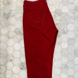 Citizens of Humanity Red Avedon Skinny Jeans, size 24